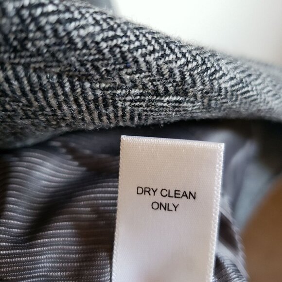 Banana Republic Tweed Wool Blend Blazer Jacket Ruffled Trim Grey Size Women's 4 - Picture 10 of 10